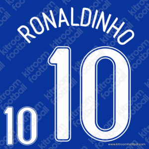 2006 Brazil FIFA World Cup Away Name Set #10 RONALDINHO (Repro)