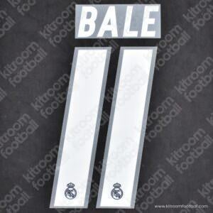 Original Player Issue 2016-17 Real Madrid Away Name Set #11 BALE (Sporting ID)