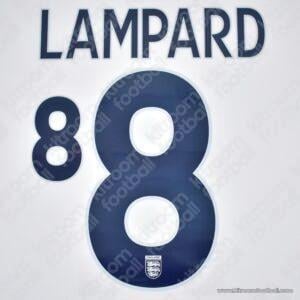 2006 England FIFA World Cup Home Name Set #8 LAMPARD v2 (Repro)