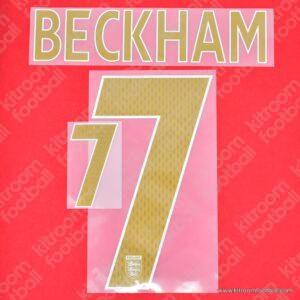 2008 England FIFA World Cup Away Name Set #7 BECKHAM v2 (Repro)
