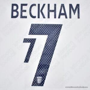 2008 England UEFA Euro Home Name Set #7 BECKHAM v2 (Repro)