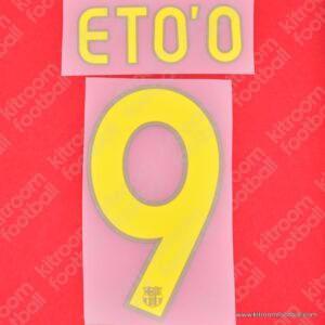 2007-08 Barcelona La Liga,UEFA Champions League Home & Away Name Set #9 ETOO (Repro)