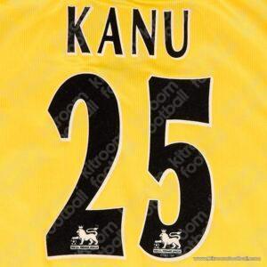 1998-04 Arsenal Away Name Set #25 KANU (Repro)