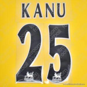 1998-04 Arsenal Away Name Set #25 KANU (Repro)
