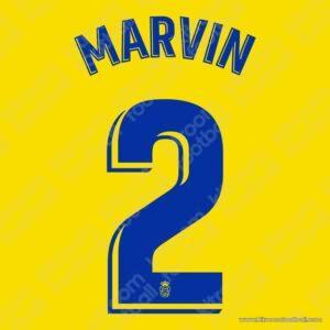 2022-23 Las Palmas La Liga Home Name Set #2 MARVIN (Repro)