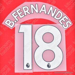 2017-22 Manchester United Premier League Home Name Set #18 Bruno FERNANDES (Repro)