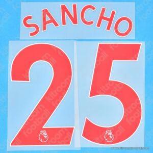 2021-23 Manchester United Premier League Away Name Set #25 SANCHO (Repro)