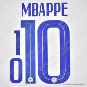 2020-21 France UEFA Euro Away Name Set #10 MBAPPE (Repro)