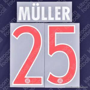 Official 2015-16 Bayern Munich Third Name Set #25 MÜLLER (DekoGraphics)