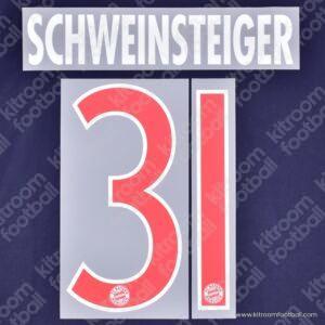 Official 2015-16 Bayern Munich Third Name Set #31 SCHWEINSTEIGER (DekoGraphics)