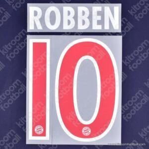 Official Reissue 2013-14 Bayern Munich Third Name Set #10 ROBBEN (DekoGraphics)