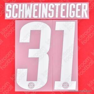 Official Reissue 2006-10 Bayern Munich Home Name Set #31 SCHWEINSTEIGER (DekoGraphics)