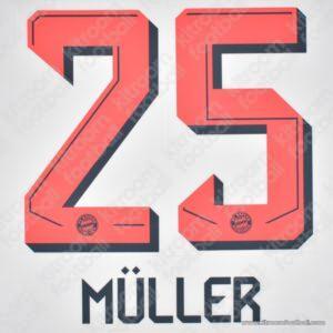 Original Player Issue 2025-26 Bayern Munich Away Name Set #25 MÜLLER (DekoGraphics)
