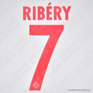 Official Reissue 2012-13 Bayern Munich Away Name Set #7 RIBÉRY (DekoGraphics)