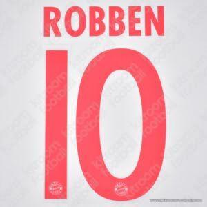 Official Reissue 2011-13 Bayern Munich Away Name Set #10 ROBBEN (DekoGraphics)