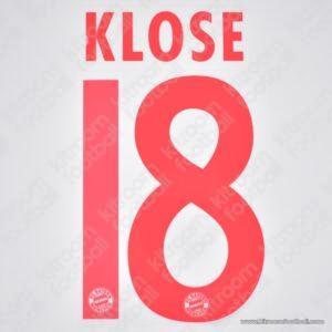 Official 2011-13 Bayern Munich Away Name Set #18 KLOSE (DekoGraphics)