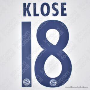 Official Reissue 2007-08 Bayern Munich Away Name Set #18 KLOSE (DekoGraphics)