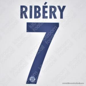 Original Player Issue 2007-08 Bayern Munich Away Name Set #7 RIBÉRY (DekoGraphics)