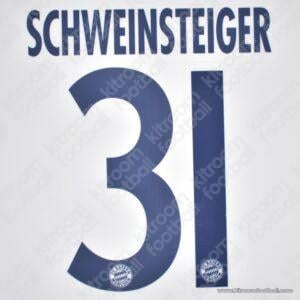 Original Player Issue 2007-08 Bayern Munich Away Name Set #31 SCHWEINSTEIGER (DekoGraphics)