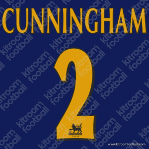 1997-98 Wimbledon FC Premier League Home Name Set #2 CUNNINGHAM (Repro) - Image 1