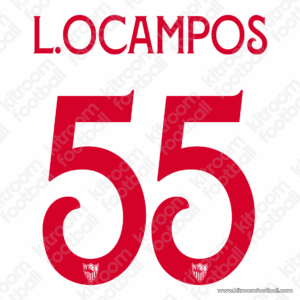 Official Reissue 2020-23 Sevilla Cup Home Name Set #55 Lucas OCAMPOS - Image 1