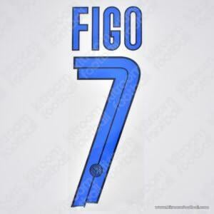 2007-08 Inter Milan Serie A Away Name Set #7 FIGO (Repro)