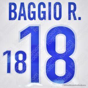 1998 Italy FIFA World Cup Away Name Set #18 BAGGIO R. (Repro)