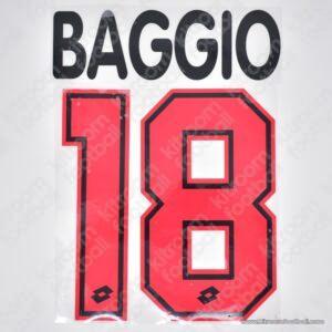 1995-98 AC Milan Away Name Set #18 BAGGIO (Repro)