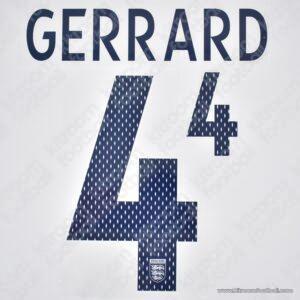 2007-09 England FIFA World Cup Home Name Set #4 GERRARD (Repro)