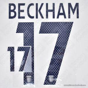 2007-09 England FIFA World Cup Home Name Set #17 BECKHAM (Repro)