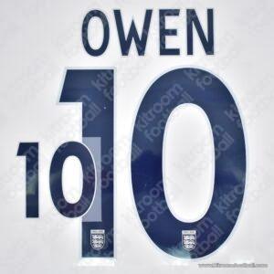 2005-07 England FIFA World Cup Home Name Set #10 OWEN (Repro)