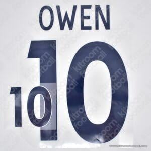 2003-05 England FIFA World Cup Home Name Set #10 OWEN (Repro)