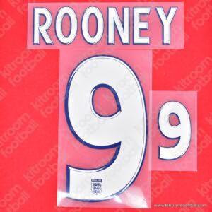2008 England UEFA Euro Away Name Set #9 ROONEY (Repro)