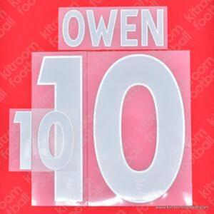 2004-06 England FIFA World Cup Away Name Set #10 OWEN (Repro)