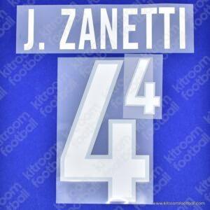 1999-00 Inter Milan Home Name Set #4 J. ZANETTI (Repro)