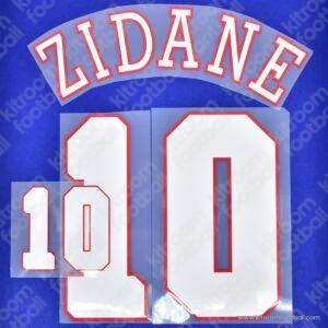 1996 France UEFA Euro,UEFA Euro Qualifiers Away Name Set #10 ZIDANE (Repro)