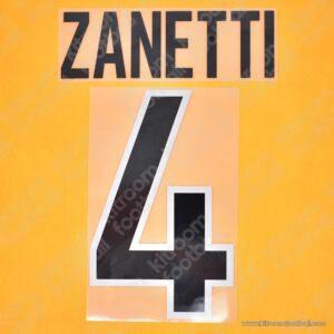 1998-00 Inter Milan Away Name Set #4 ZANETTI (Repro)