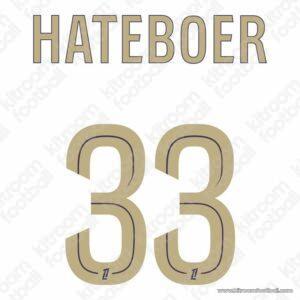 2024-25 Olympique Lyon Ligue One Fourth Name Set #33 HATEBOER (Repro) - Image 1