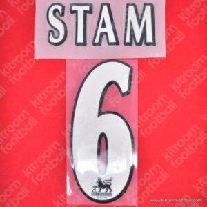 1998-02 Manchester United Premier League Home Name Set #6 STAM (Repro)