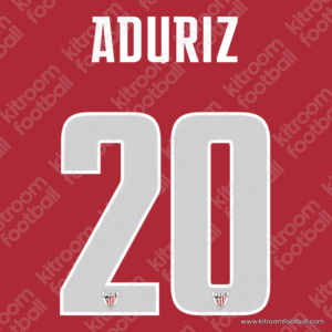 2016-17 Athletic Bilbao Home & Away Name Set #20 ADURIZ (Repro) - Image 1