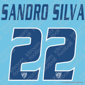 2010-11 Malaga CF Home & Third Name Set #22 SANDRO SILVA (Repro)