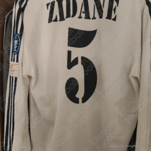 Official 2001-02 Real Madrid UEFA Champions League Home Long Sleeve Shirt #5 ZIDANE (Adidas) (Size L)