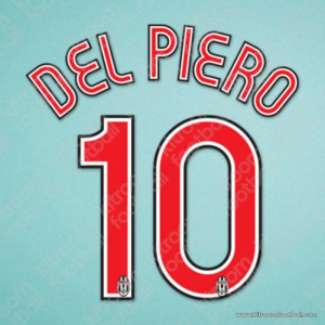 2007-08 Juventus Home Name Set #10 DEL PIERO (Repro) - Image 1