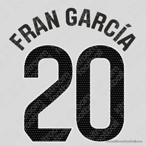2025-26 Real Madrid Home Name Set #20 FRAN GARCÍA (Repro)