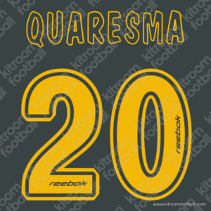 2002-03 Sporting Lisboa Primeira Liga Away Name Set #20 QUARESMA (Repro) - Image 1