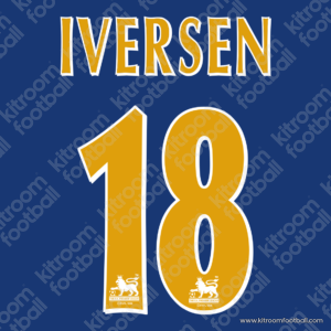 1997-98 Tottenham Premier League Away Name Set #18 IVERSEN (Repro)