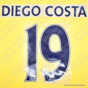 2014-15 Chelsea Premier League Away Name Set #19 DIEGO COSTA (Repro)
