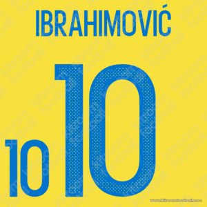 2016 Sweden UEFA Euro Home Name Set #10 IBRAHIMOVIC (Repro)