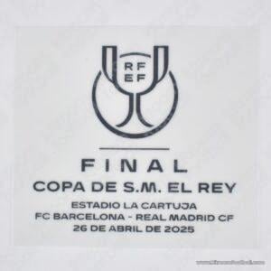 Original Player Issue 2024-25 Real Madrid Copa del Rey (Spain) Home Match Details MDT Patch Final 2025 (TPT)