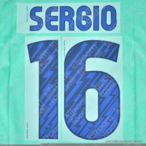 Official Reissue 2010-11 Barcelona Away & Third Name Set #16 SERGIO Busquets (Sipesa)